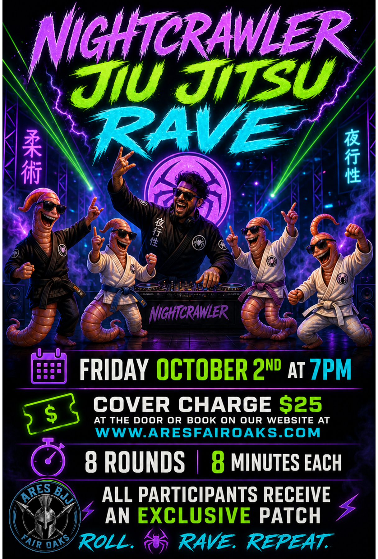 Nightcrawler Jiu Jitsu Rave — Friday October 2nd at 7PM, Cover Charge $25